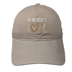 All We Need Is Love Slideback Hat Tan OSFM Embroidered 6 Panel Rae Dunn
